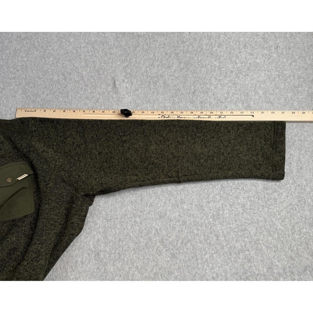 Woolrich Mens 1/4 Snap Pullover Sweater Size XL Army/Olive Chest Pocket EUC - Picture 6 of 10
